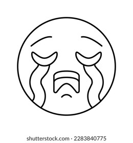 cry emoji line icon vector. cry emoji sign. isolated contour symbol black illustration