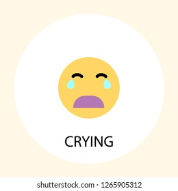 Cry emotion concept line icon. Simple element illustration. Cry emotion concept outline symbol design. Can be used for web and mobile UI/UX . Modern vector style. 