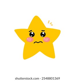 cry face expression for star character design illustration