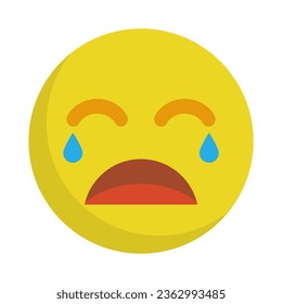 Cry face icon. Crybaby. Vector.