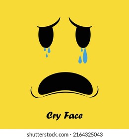 Cry Face Logo Icon Vector Template Design Illustration.