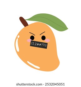 cry face mango character design emoticon