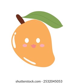 cry face mango character design emoticon