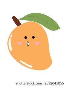 cry face mango character design emoticon