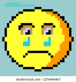 cry face pixels art
