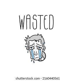 Cry face and wasted message design