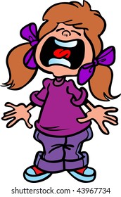 cry girl vector