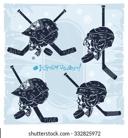 Cry head hockey spirit, vector