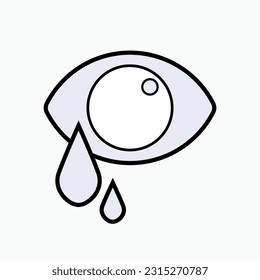 Cry Icon. Weep Symbol - Vector.