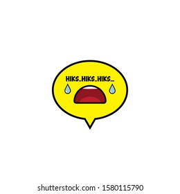 Cry icon with yellow background