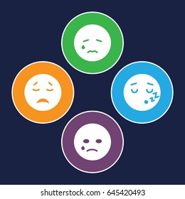 Cry icons set. set of 4 cry filled icons such as crying emot