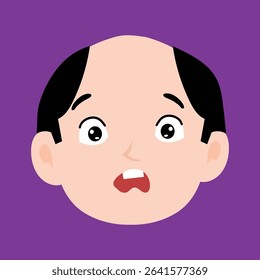 Cry, laugh expressions of bald men cartoon illustrations. 
