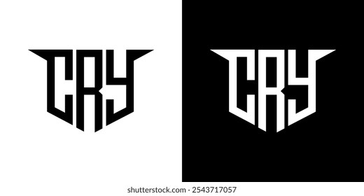 CRY letter logo design with white background in illustrator, vector logo modern alphabet font overlap style, calligraphy designs for logo, Poster, Invitation, etc.