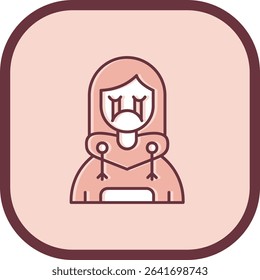 Cry Line vector Icon Design