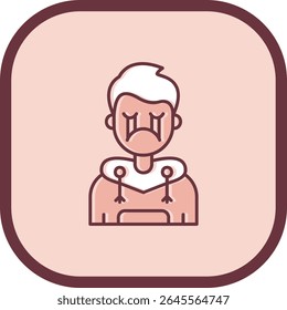 Cry Line vector Icon Design