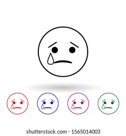 Cry multi color icon. Simple thin line, outline vector of emoji icons for ui and ux, website or mobile application