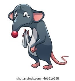 Cry rat vector art and illustration.