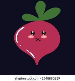 Cry and sad face expression beetroot cartoon