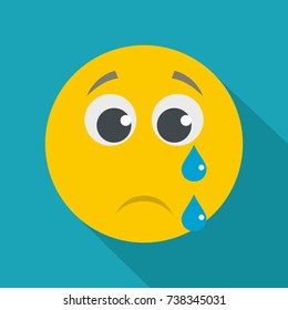 Cry smile icon. Vector flat illustration of cry smile icon for any web design