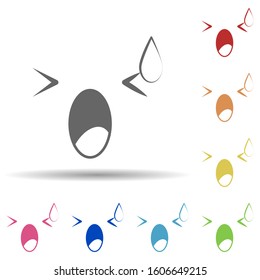 Cry, sweat in multi color style icon. Simple thin line, outline vector of smile icons for ui and ux, website or mobile application