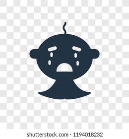 Cry vector icon isolated on transparent background, Cry transparency logo concept