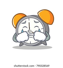 Crying alarm clock mascot cartoon