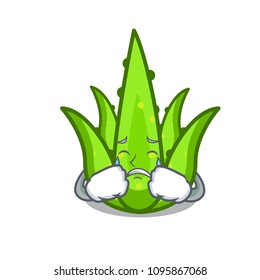 Crying aloevera character cartoon style