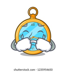 Crying antique watch isolated on a character
