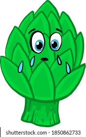 Cry Archoke, Illustration, Vektorgrafik auf weißem Hintergrund