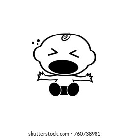 Crying Baby boy icon. Baby element icon. Premium quality graphic design icon. Signs, outline symbols collection icon for websites, web design, mobile app, info graphics on white background