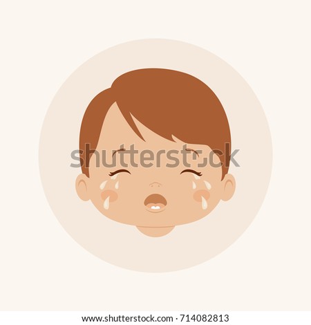 Crying baby boy. Vector illustration