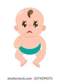 crying baby cartoon isolated design