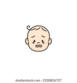 Crying Baby Face Icon Image