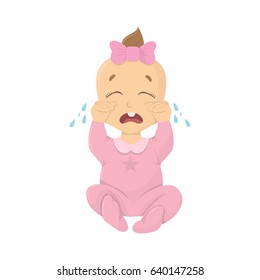 Crying baby girl.