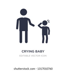 crying baby icon on white background. Simple element illustration from People concept. crying baby icon symbol design.