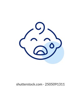 Crying baby icon. Pixel perfect, editable stroke