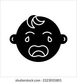 crying baby icon vector illustration on white background. Linear style sign for mobile concept and web design.