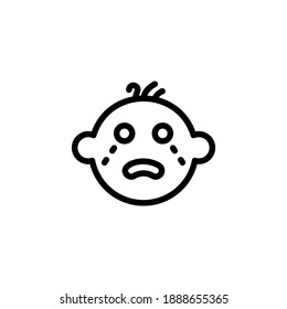 Das Babysymbol in der Vektorgrafik weinen. Logotyp