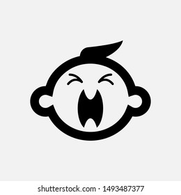 Crying Baby Icon. Weeping Infant Symbol. Applied for Design, Presentation, Website or Apps Elements - Vector.