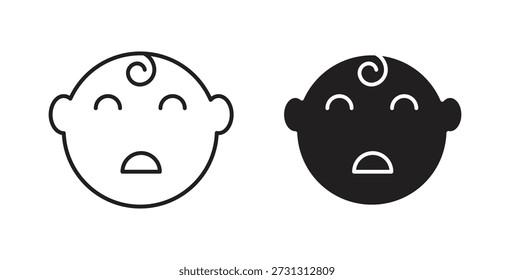 Iconos de bebé llorando. Vector icono lineal aislado sobre fondo blanco.