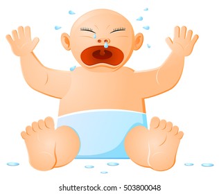 Crying baby isolated vector icon