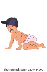 crying baby vector
