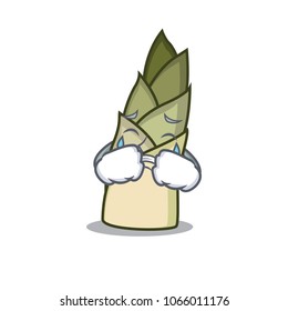 Crying bamboo shoot mascot cartoon