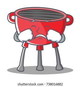 Crying Barbecue Grill Cartoon Character