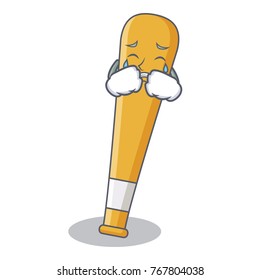 Crying baseball bat character cartoon