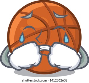 Crying basket ball isolated in the mascot