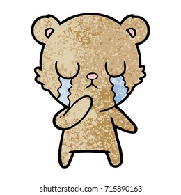 personaje de caricatura de oso que llora