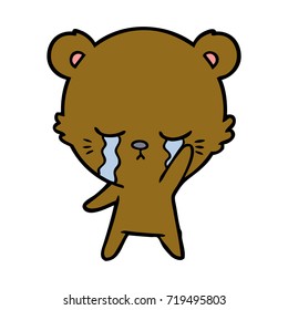 personaje de caricatura de oso que llora