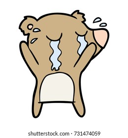 personaje de caricatura de oso que llora