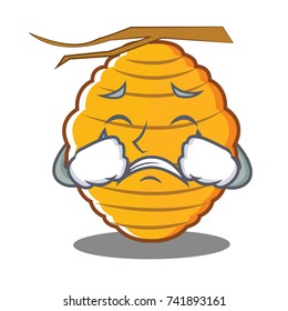 Crying bee hive character cartoon